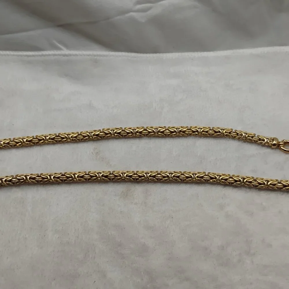 Vintage Silver Byzantine Large Necklace Italy .925 Sterling 20" Gold Tone Chain - Picture 3 of 12